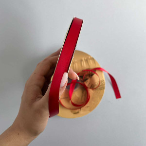 Лента атлас Ding Xin 1 см * 90 м - #0250 Красный. Photo 3